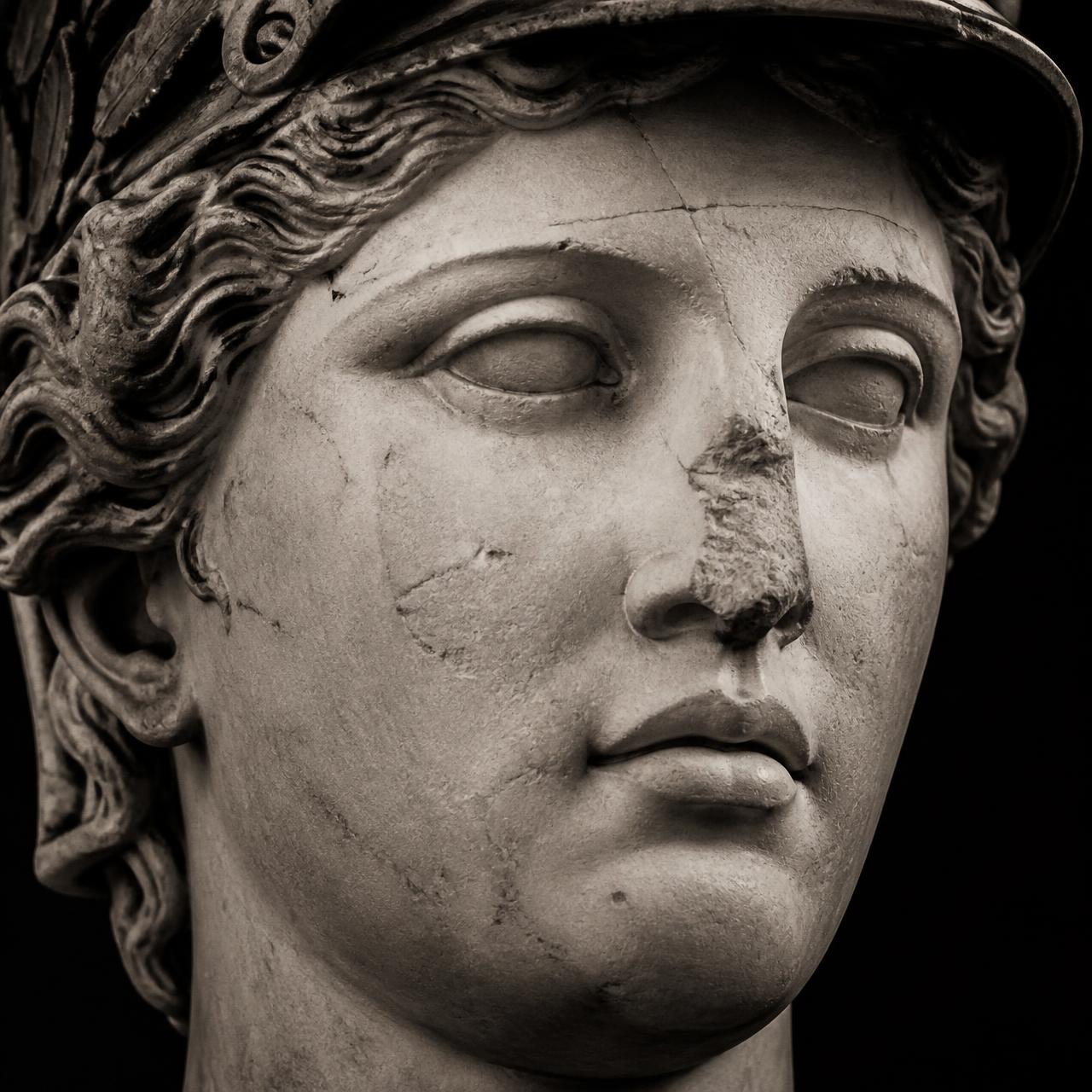 Classical marble statue, cinematic